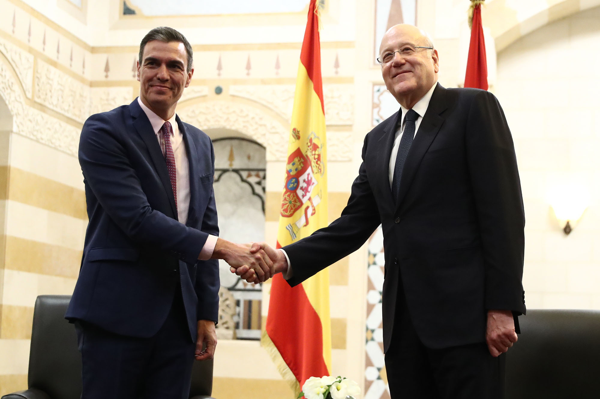 La Moncloa. 28/12/2022. Pedro Sánchez se reúne en el Líbano con el primer ministro y con el presidente del Parlamento [Presidente/Actividad]