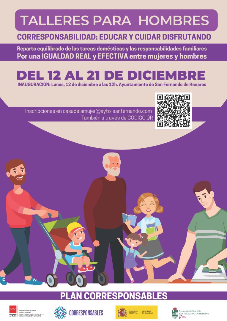San Fernando de Henares pone en marcha talleres para hombres con el objetivo de sensibilizar sobre la importancia de la corresponsabilidad y el reparto equitativo de tareas en el hogar