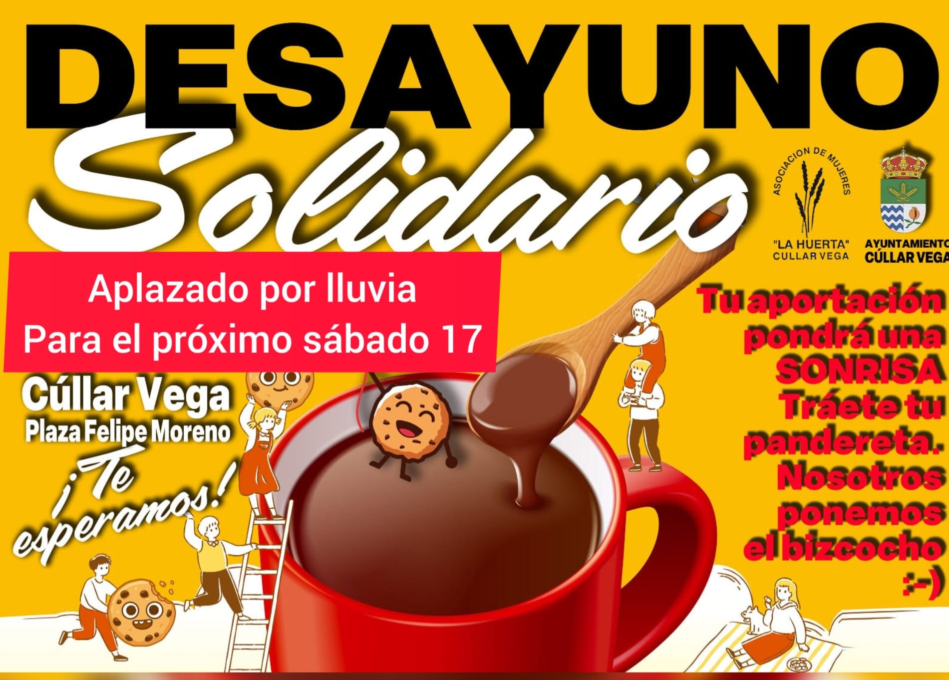 Se aplaza el Desayuno Solidario para el próximo sábado 17 de diciembre