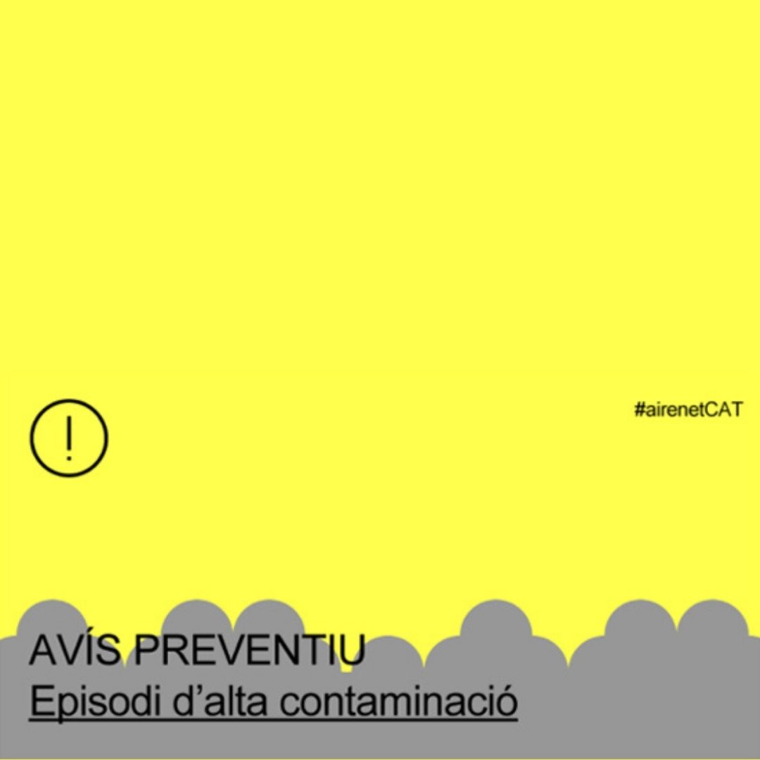 Avís preventiu per episodi de contaminació atmosfèrica moderada