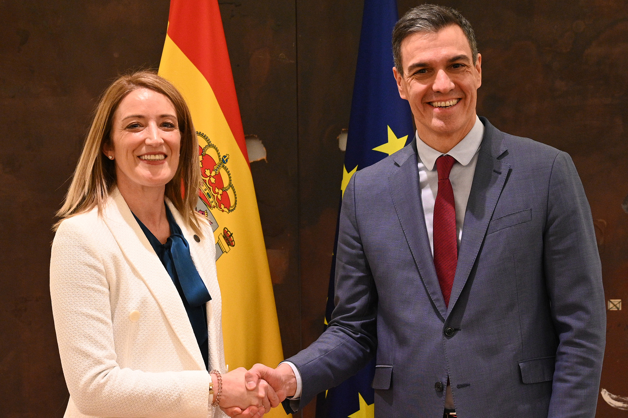 El presidente Sánchez se reúne con la presidenta del Parlamento Europeo, Roberta Metsola