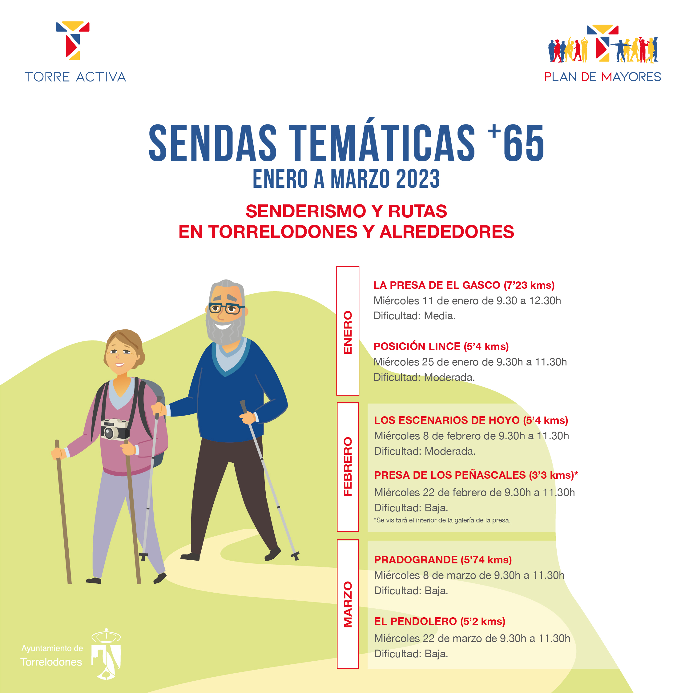 “Sendas temáticas” para enero, febrero y marzo de 2023