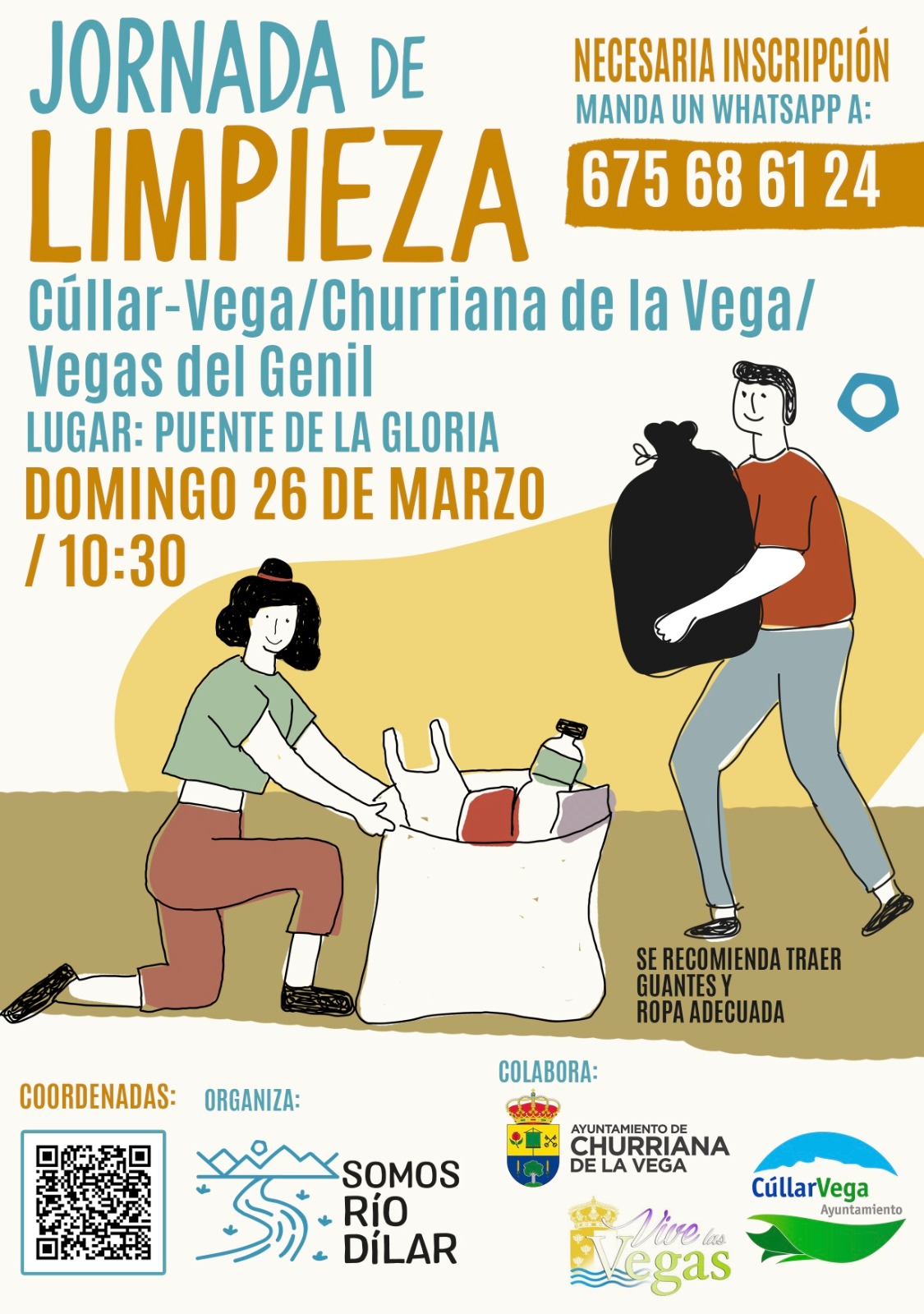 Jornada de limpieza Río Dílar el domingo 26 de marzo