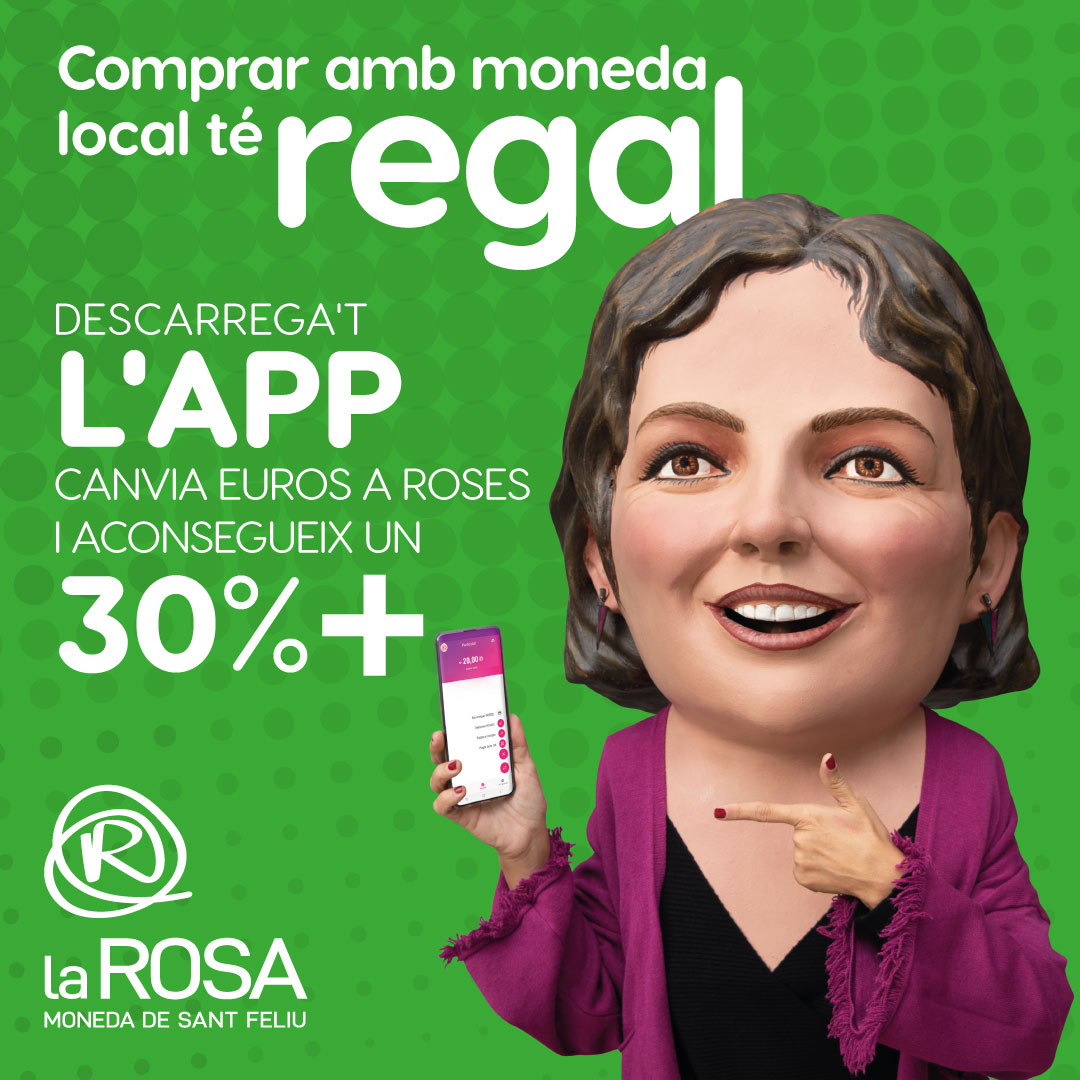La moneda local de Sant Feliu ja és una realitat i comprar amb La Rosa té regal