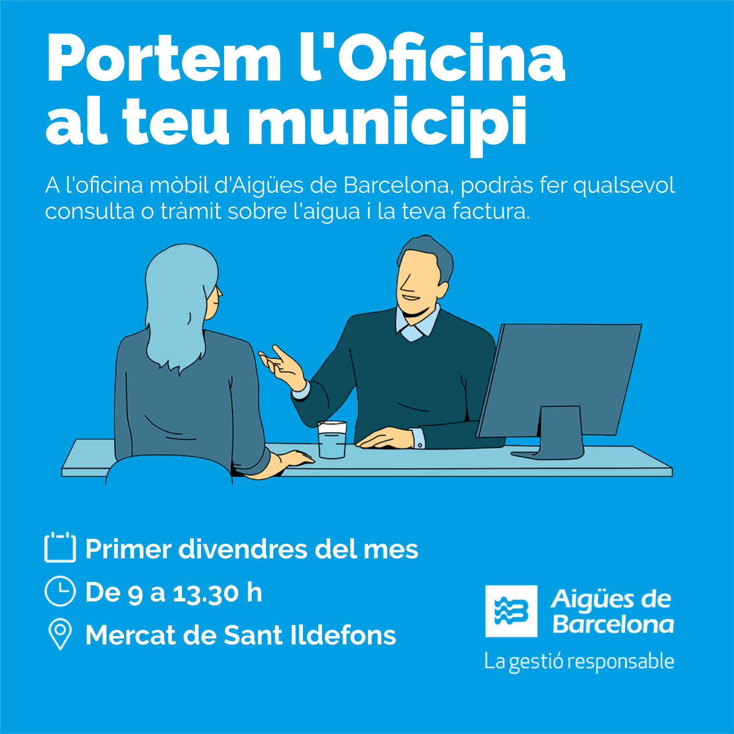 La oficina móvil de Aigües de Barcelona vuelve este viernes a Cornellà