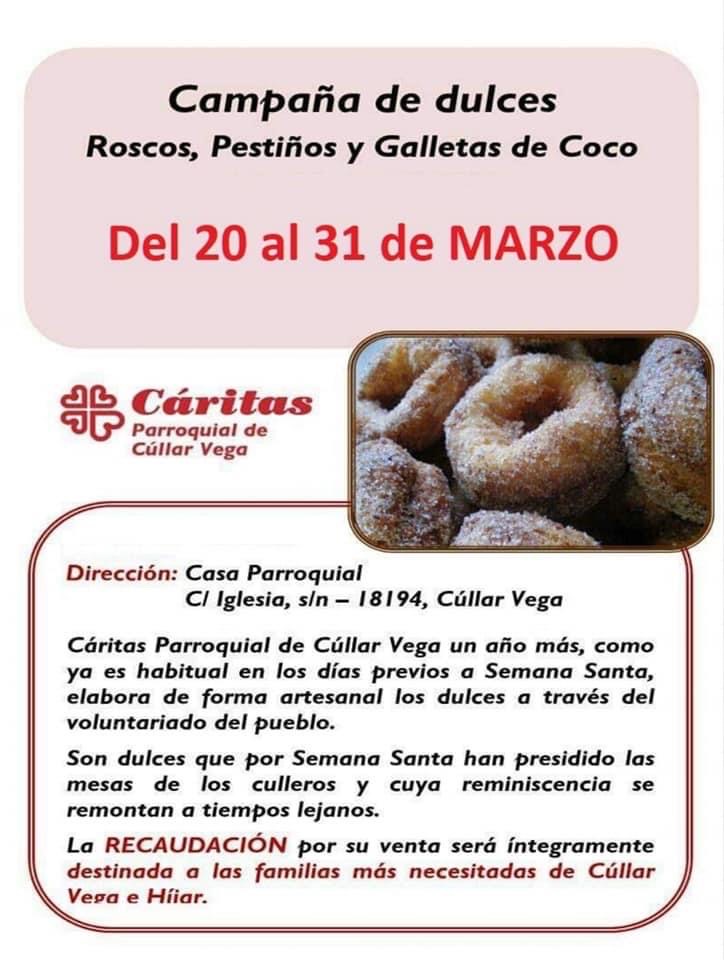Voluntarias de Cúllar Vega elaboran roscos y pestiños para ayudar a las familias más necesitadas