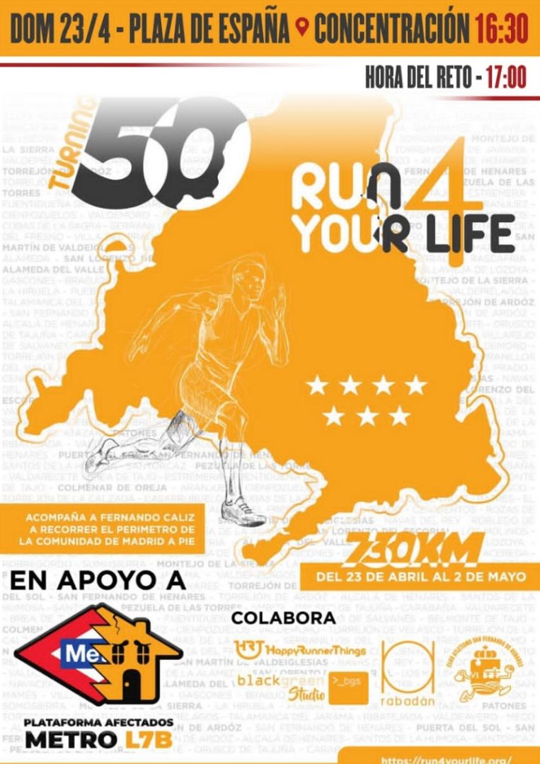 Comienza la ‘cuenta atrás’ para el gran ‘Reto Solidario’ de Fernando Cáliz, que dará una vuelta completa a la Comunidad de Madrid para dar visibilidad al drama creado por la Línea 7B de Metro