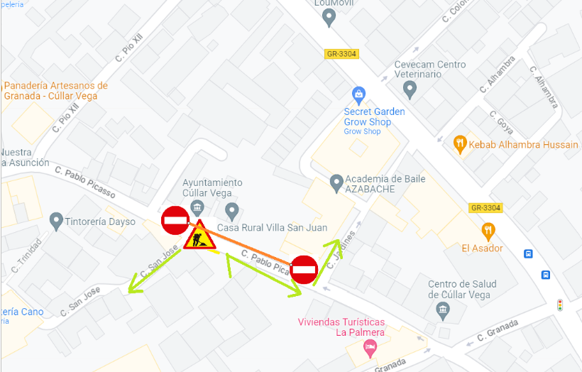 Información corte al tráfico en calle Pablo Picasso martes 25 de abril