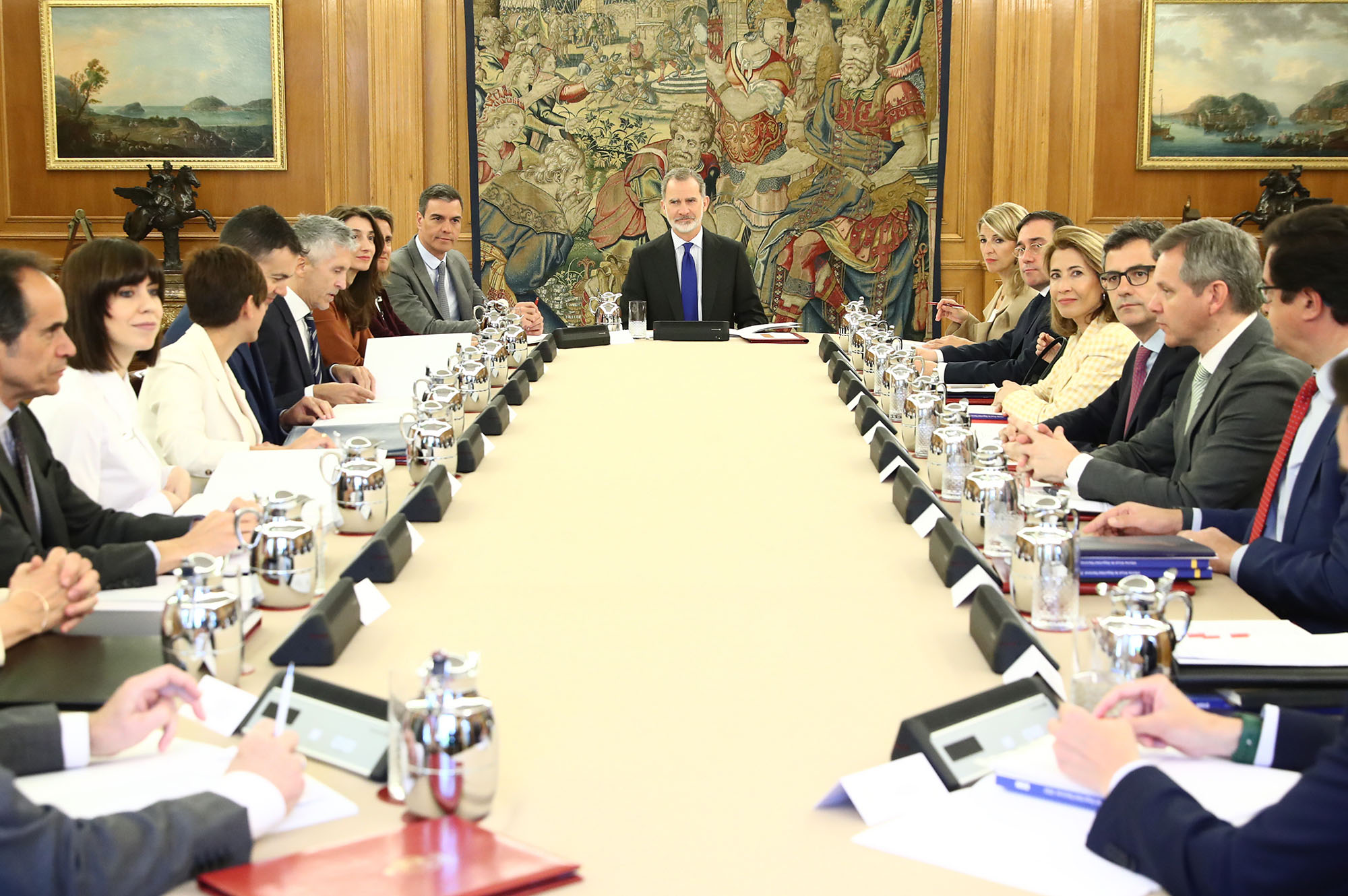 La Moncloa. 12/04/2023. El presidente del Gobierno participa en la reunión del Consejo de Seguridad Nacional [Presidente/Actividad]