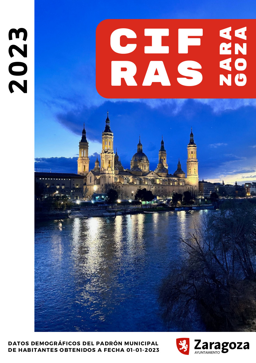 Cifras de Zaragoza. Datos Demográficos del Padrón Municipal de Habitantes. 2023. Publicación municipal. Ayuntamiento de Zaragoza
