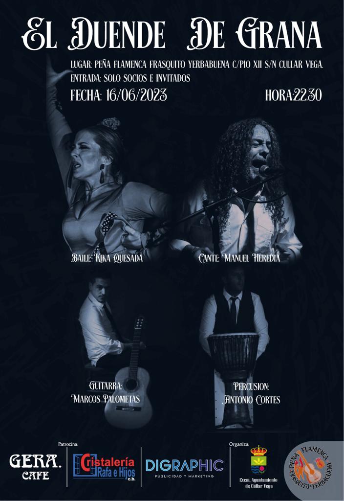 "El Duende de Graná" nuevo espectáculo flamenco en la Peña "Frasquito Yerbabuena"