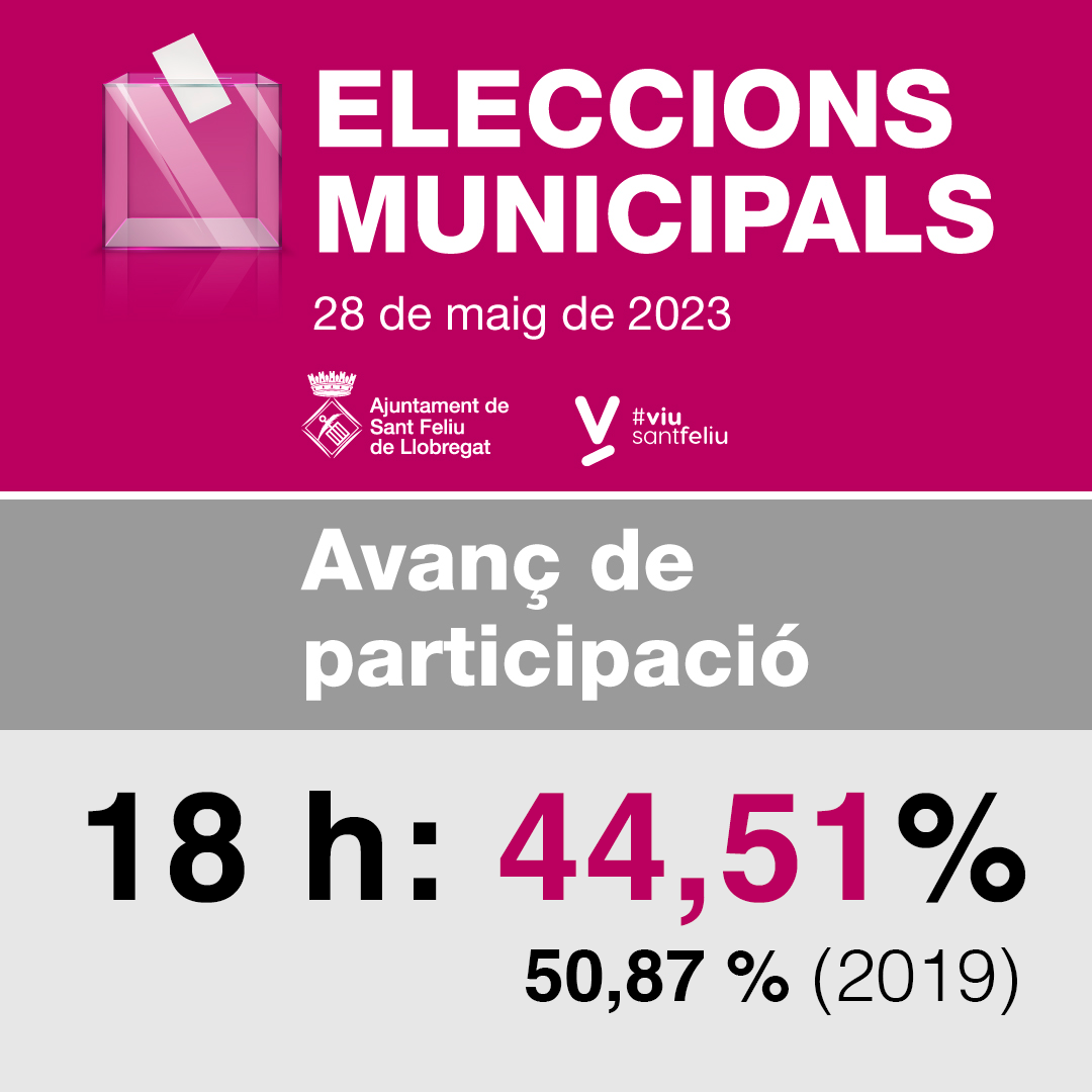 Eleccions municipals: avanç de participació a les 18 h