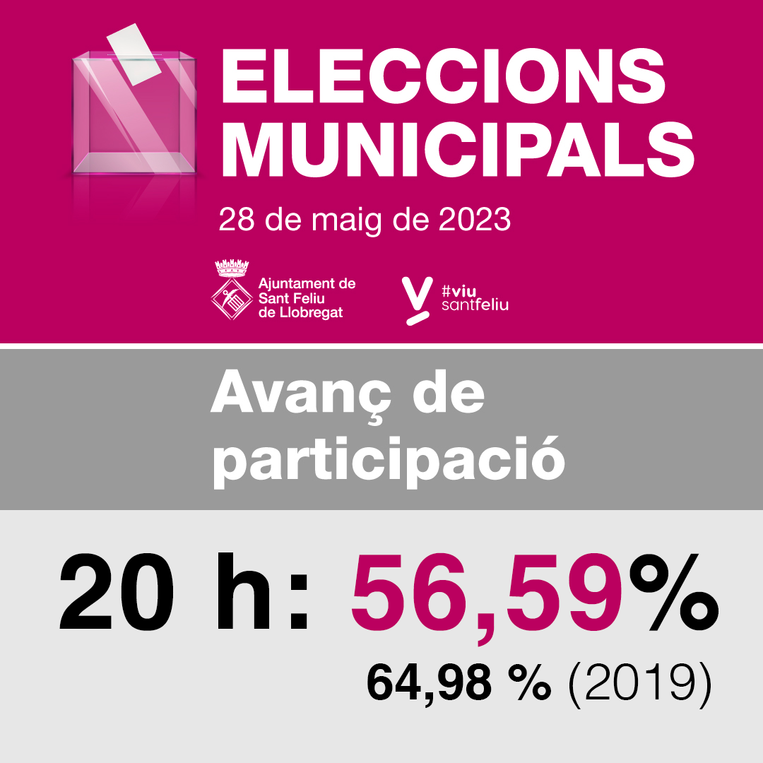 Eleccions municipals: avanç de participació a les 20 h