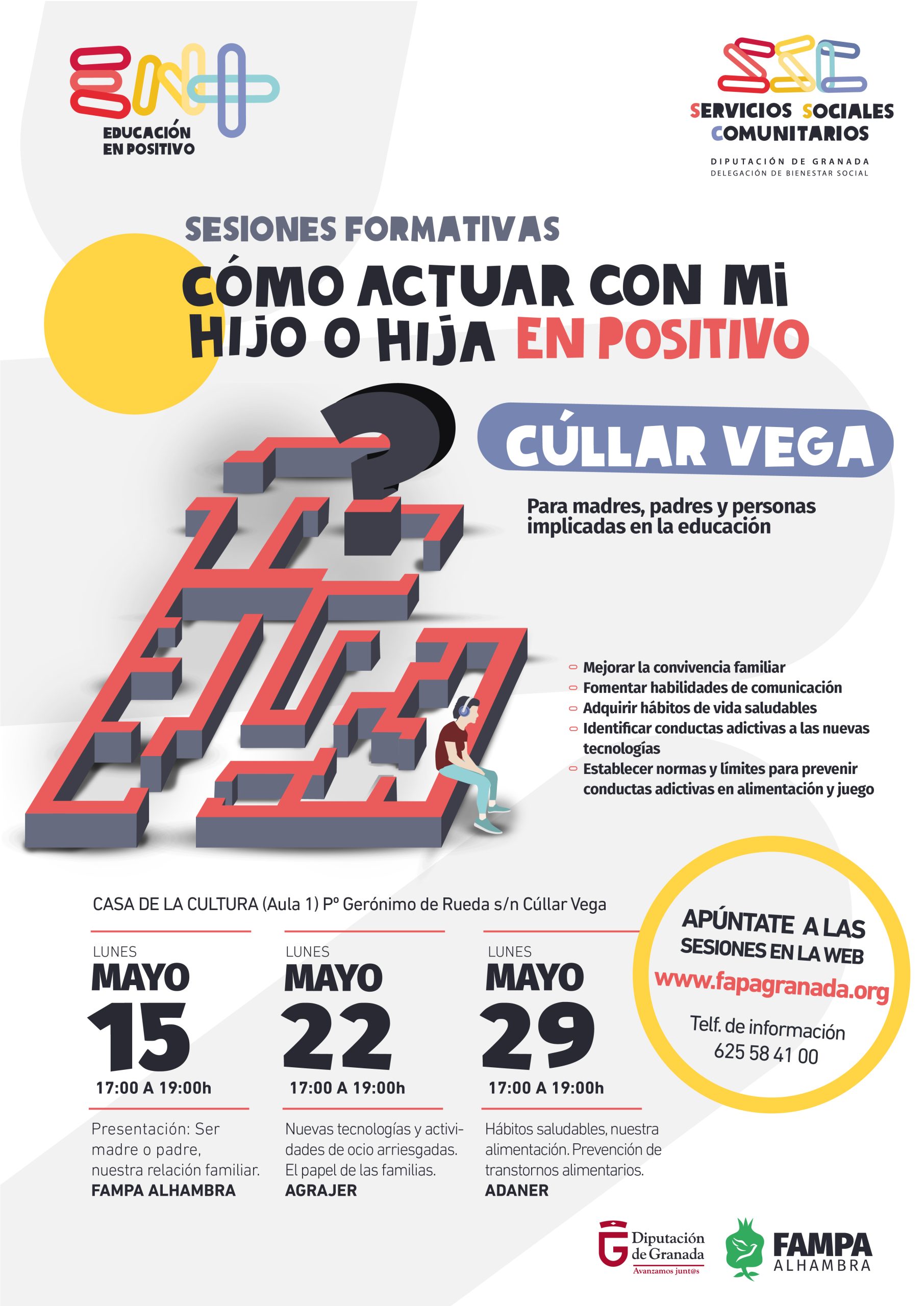 Sesiones formativas "Cómo actuar con mi hijo o hija en POSITIVO"