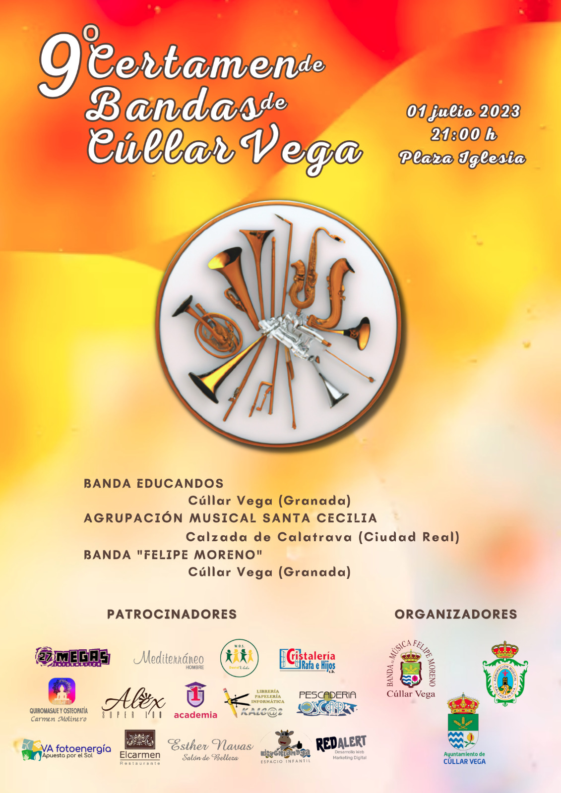 Cúllar Vega celebra este sábado su Certamen de Bandas de música, que cumple nueve ediciones