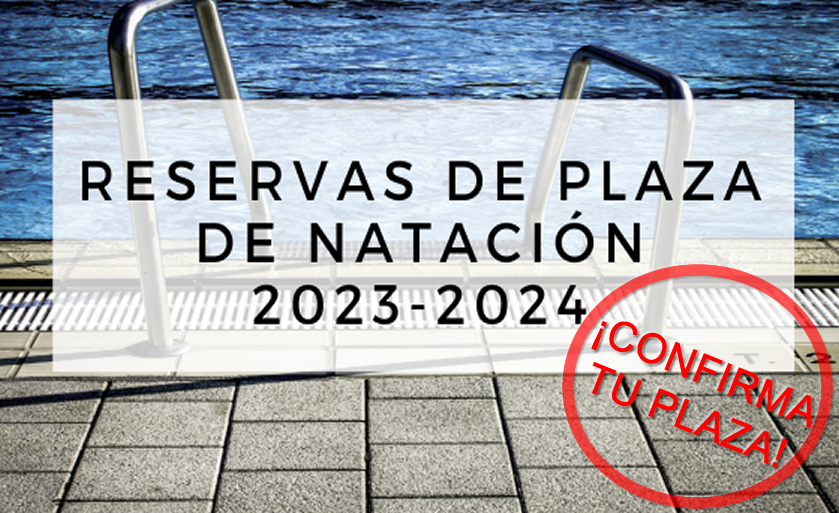 Confirmación de reserva de plaza de natación. Temporada 2023-2024