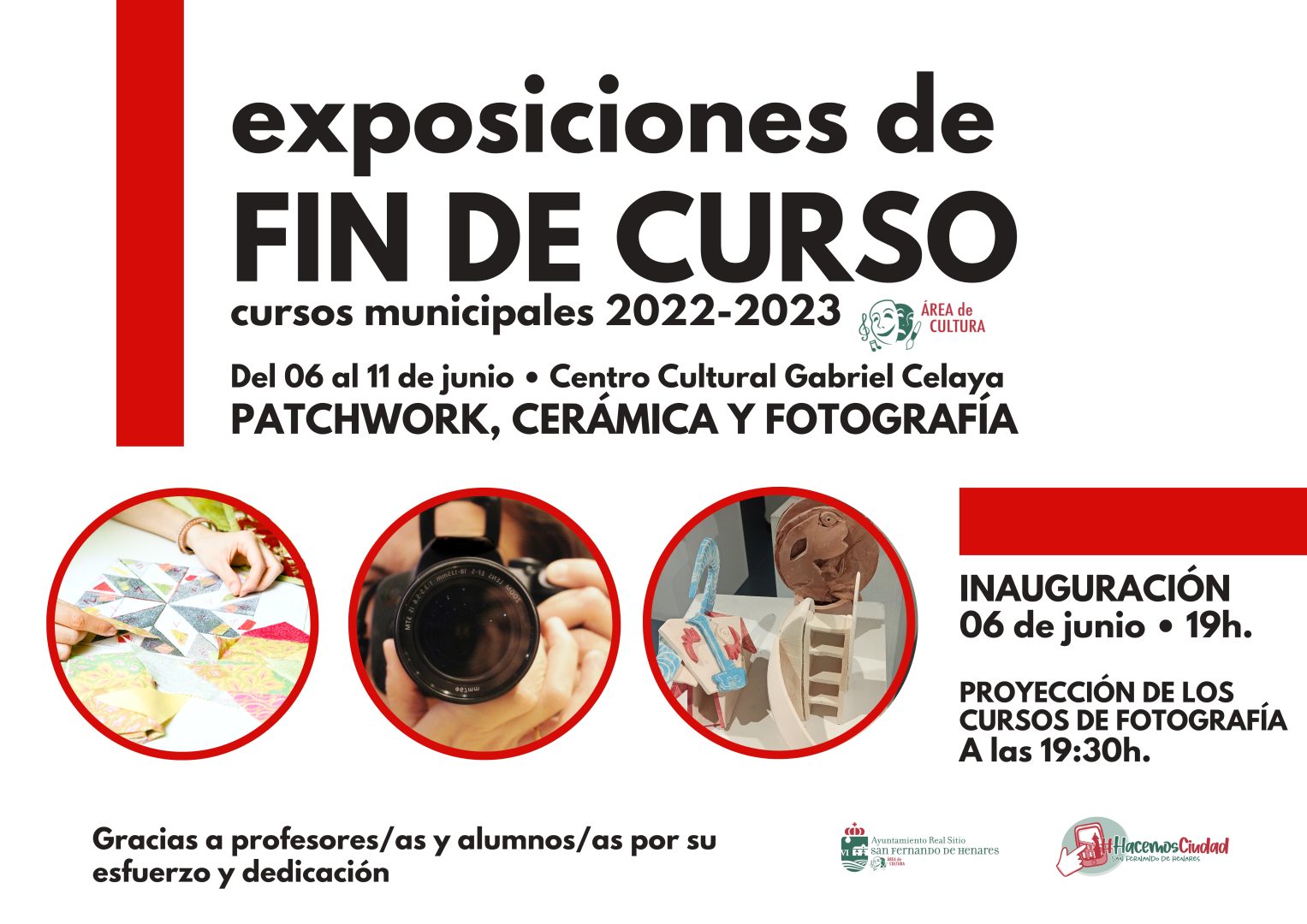 Exposiciones de 'Fin de Curso 2022-2023': Cerámica, patchwork y fotografía