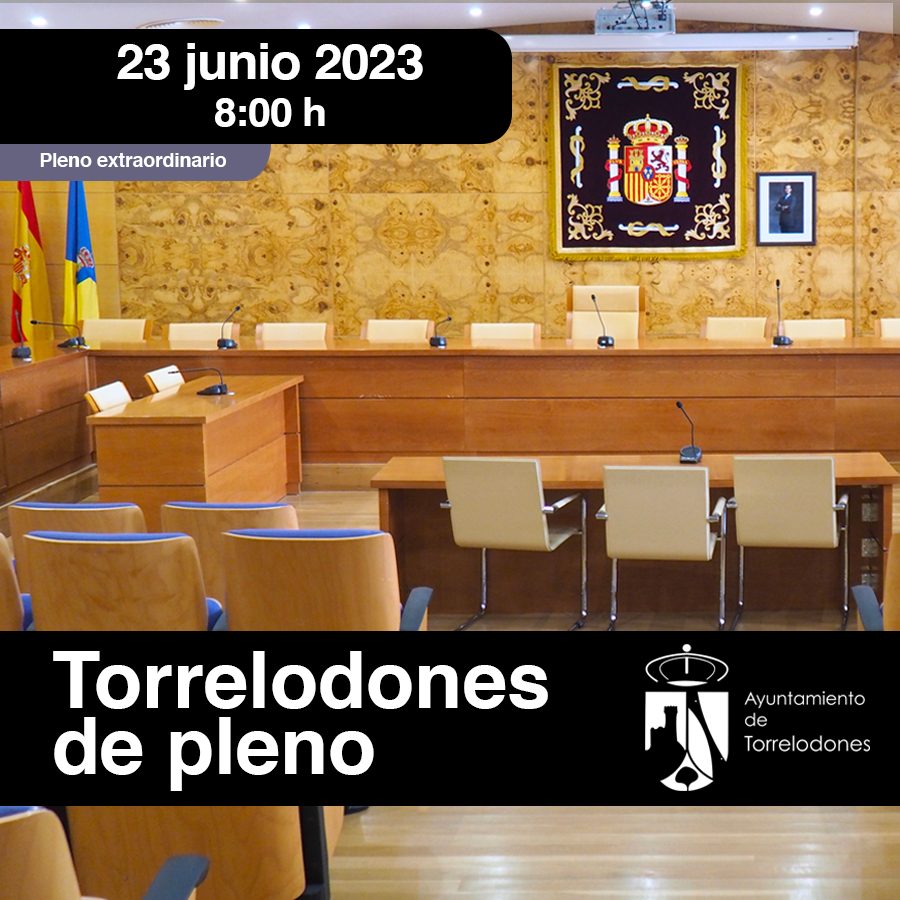 Pleno extraordinario el viernes 23 de junio a las 8:00 h