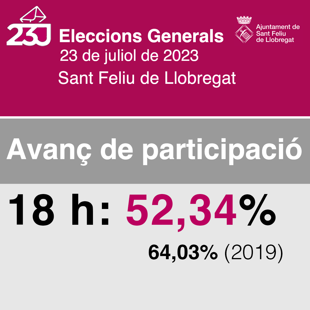 Eleccions generals: avanç de participació a les 18 h