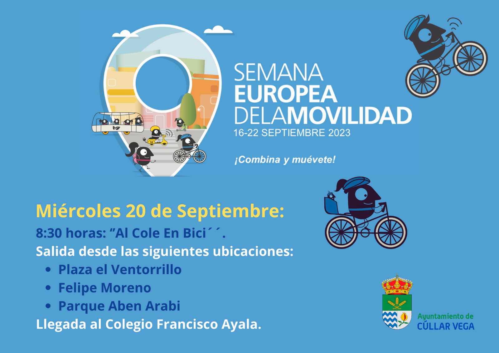 "Al cole en bici" este miércoles 20 de septiembre