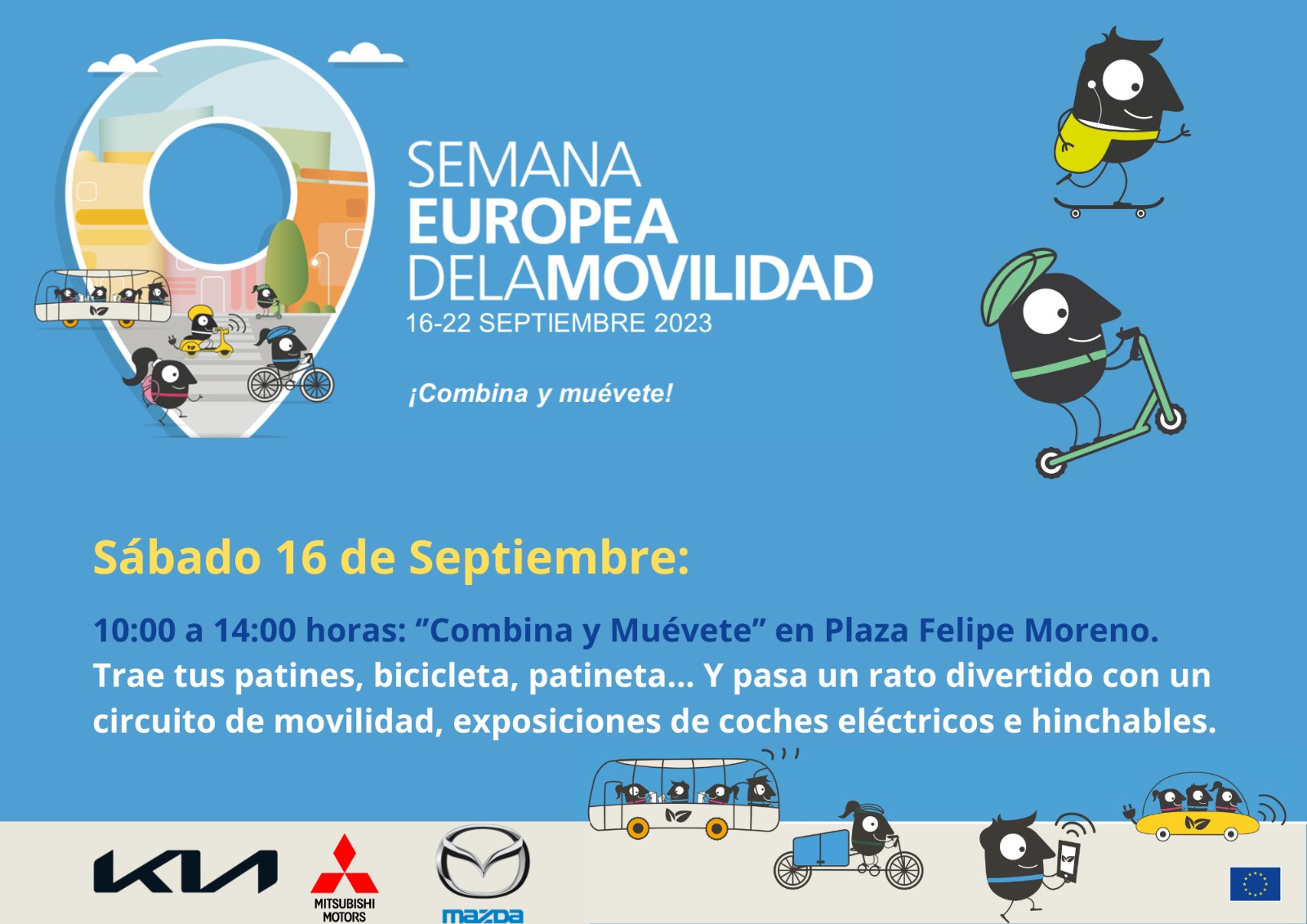 La Plaza Felipe Moreno de Cúllar Vega acoge este sábado el evento ‘Combina y muévete’ para fomentar la movilidad sostenible