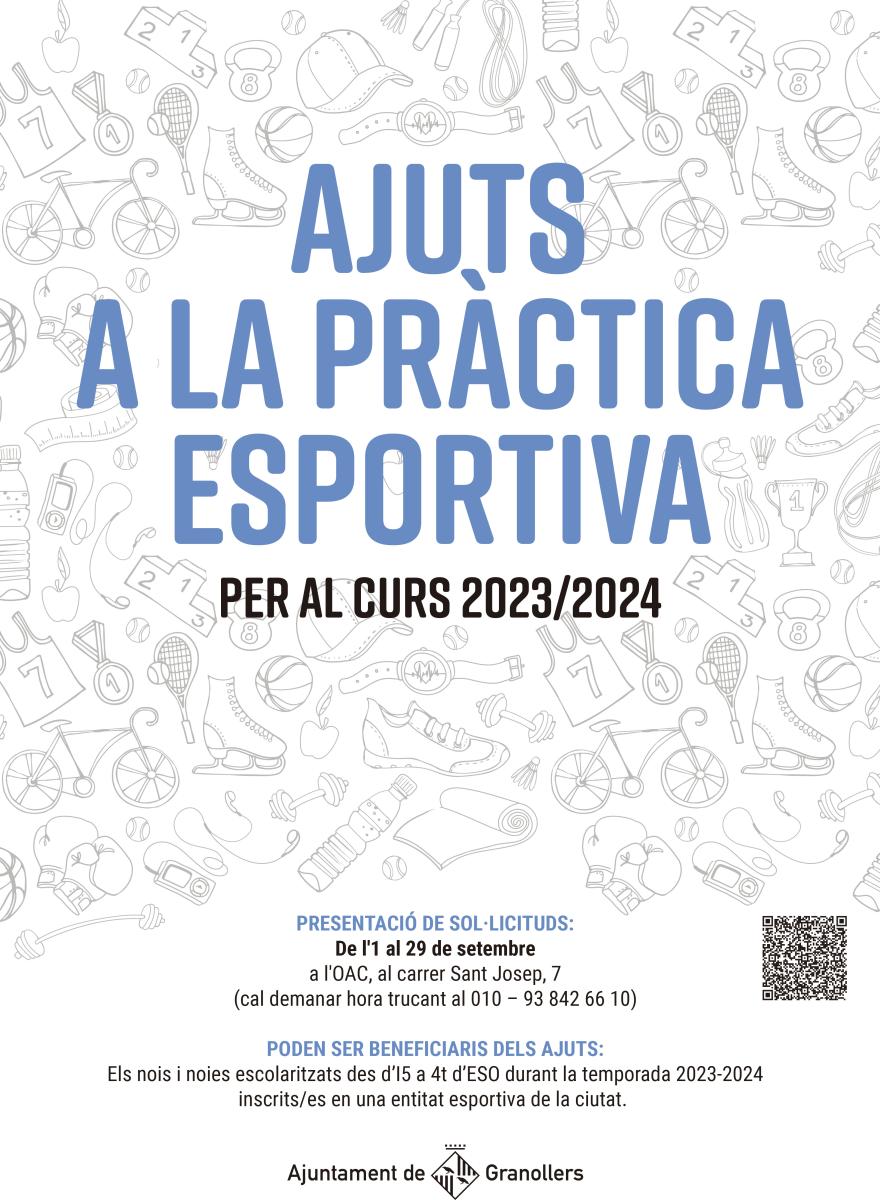 Fins al 29 de setembre es poden presentar les sol·licituds per als ajuts a la pràctica esportiva