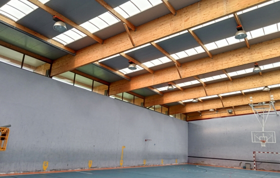 Han finalizado las obras de reparación del tejado del frontón de Domingo Agirre
