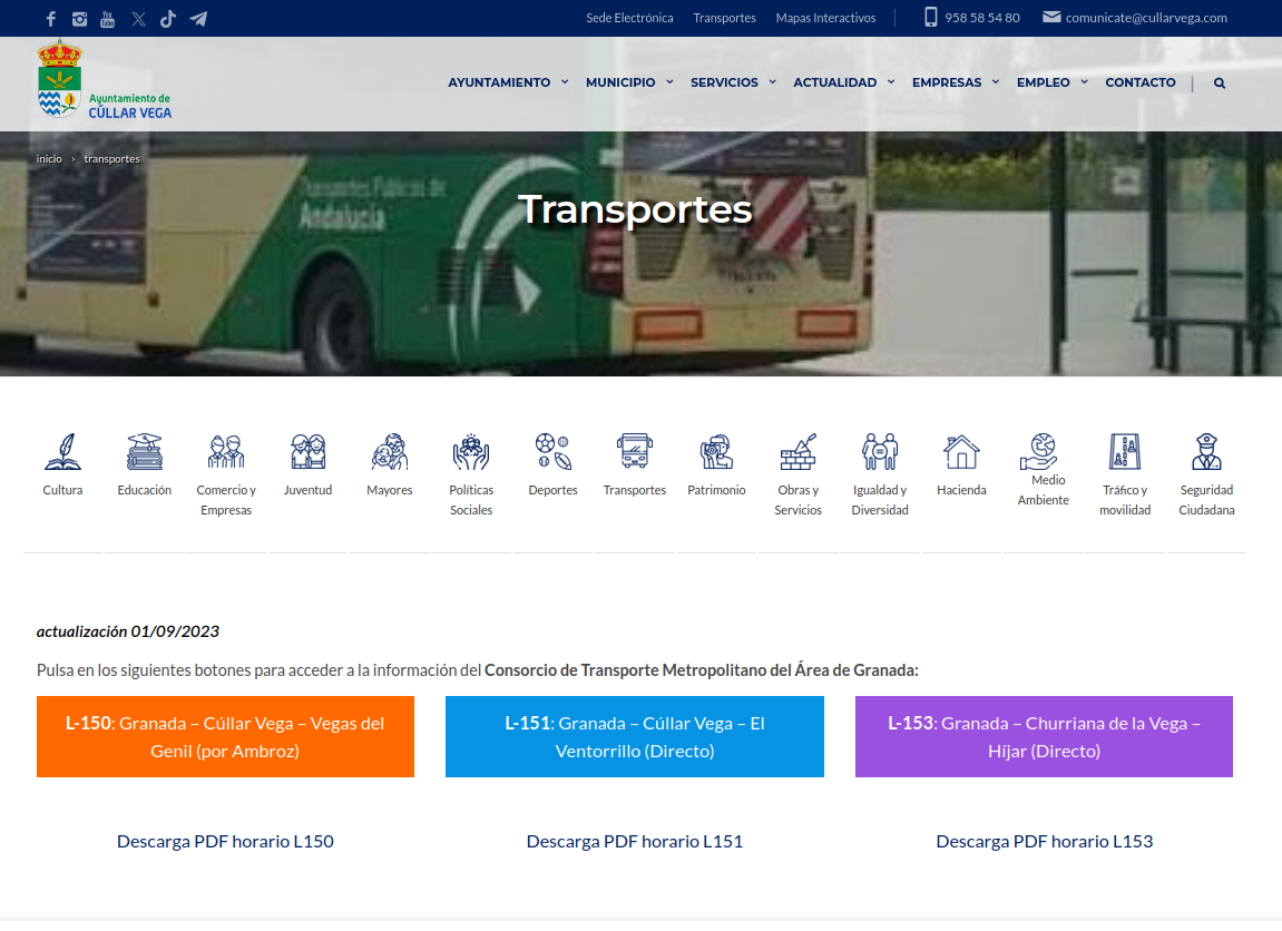 Horarios de transporte público otoño / invierno