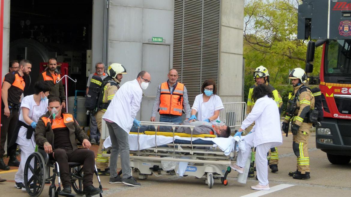El Hospital Fundación Alcorcón realiza un simulacro de emergencias con Bomberos del municipio para reforzar las medidas de seguridad ante accidentes
