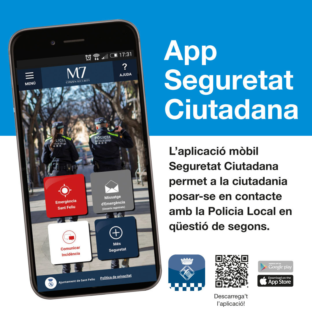 L&#039;Ajuntament convida la ciutadania a descarregar l&#039;app de Seguretat Ciutadana per fer de les Festes de Tardor una experiència segura