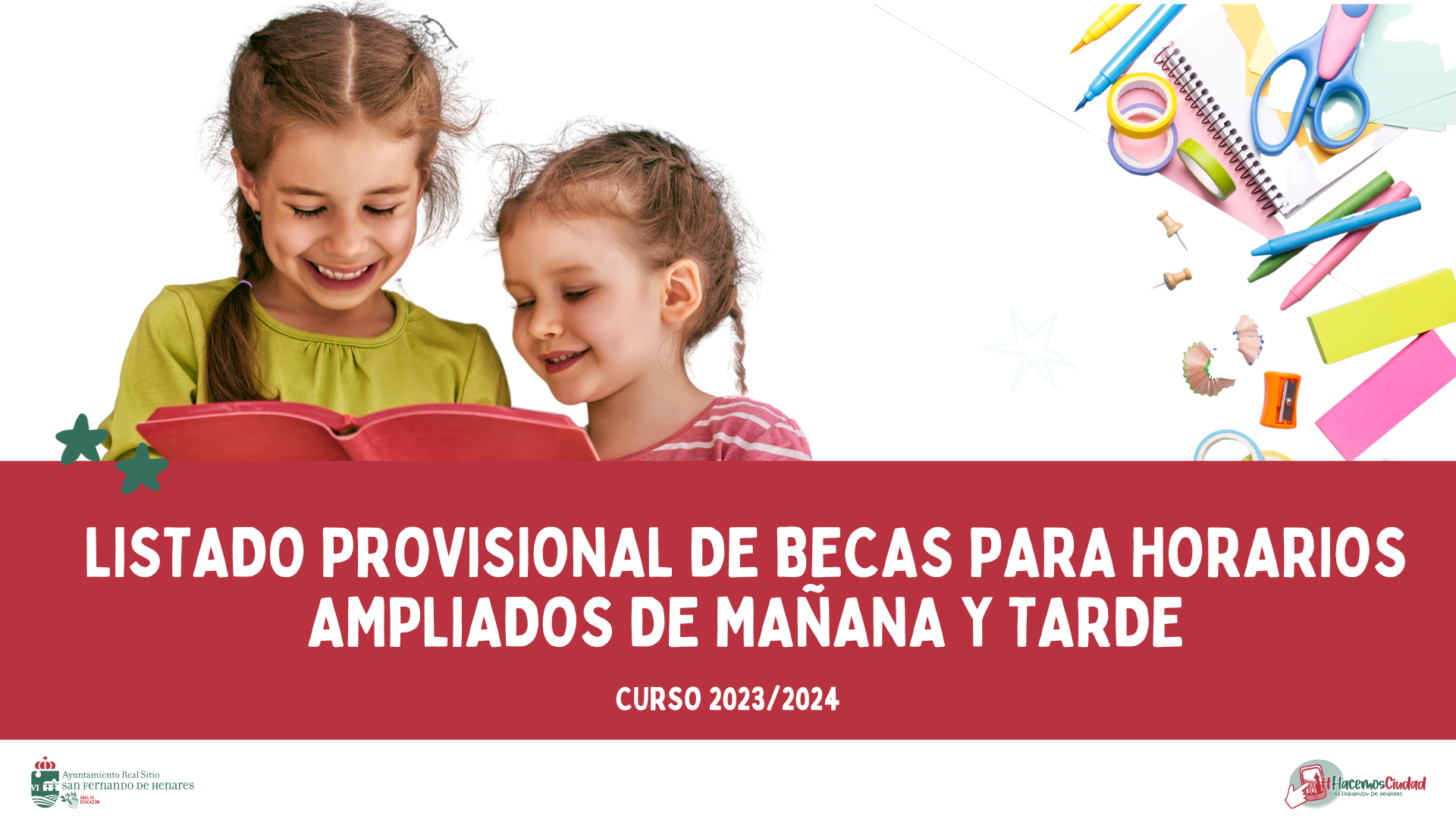 Listado provisional de becas para horarios ampliados de mañana y tarde