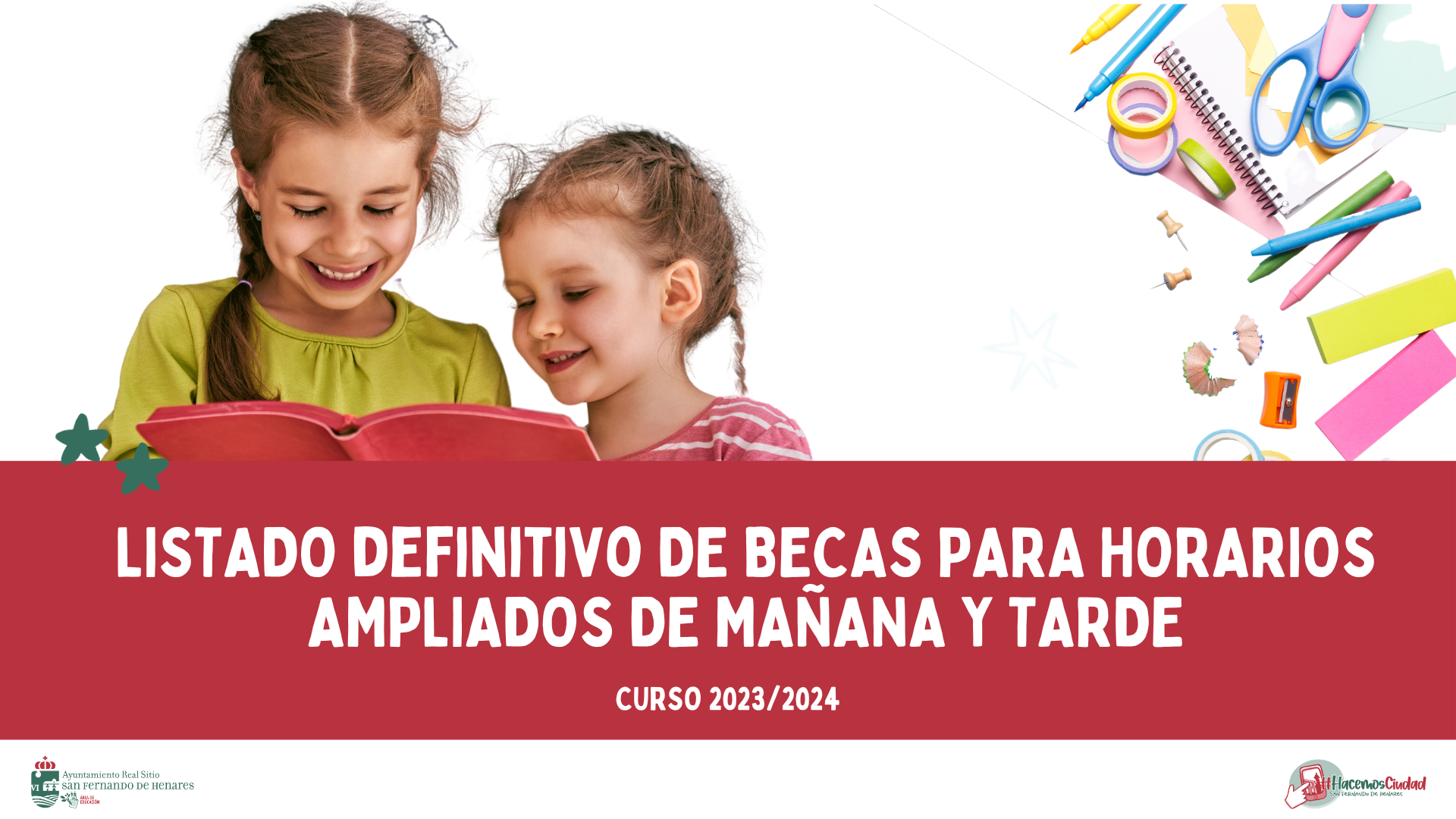 Listados definitivos de las ayudas de horarios ampliados para el curso 2023/2024