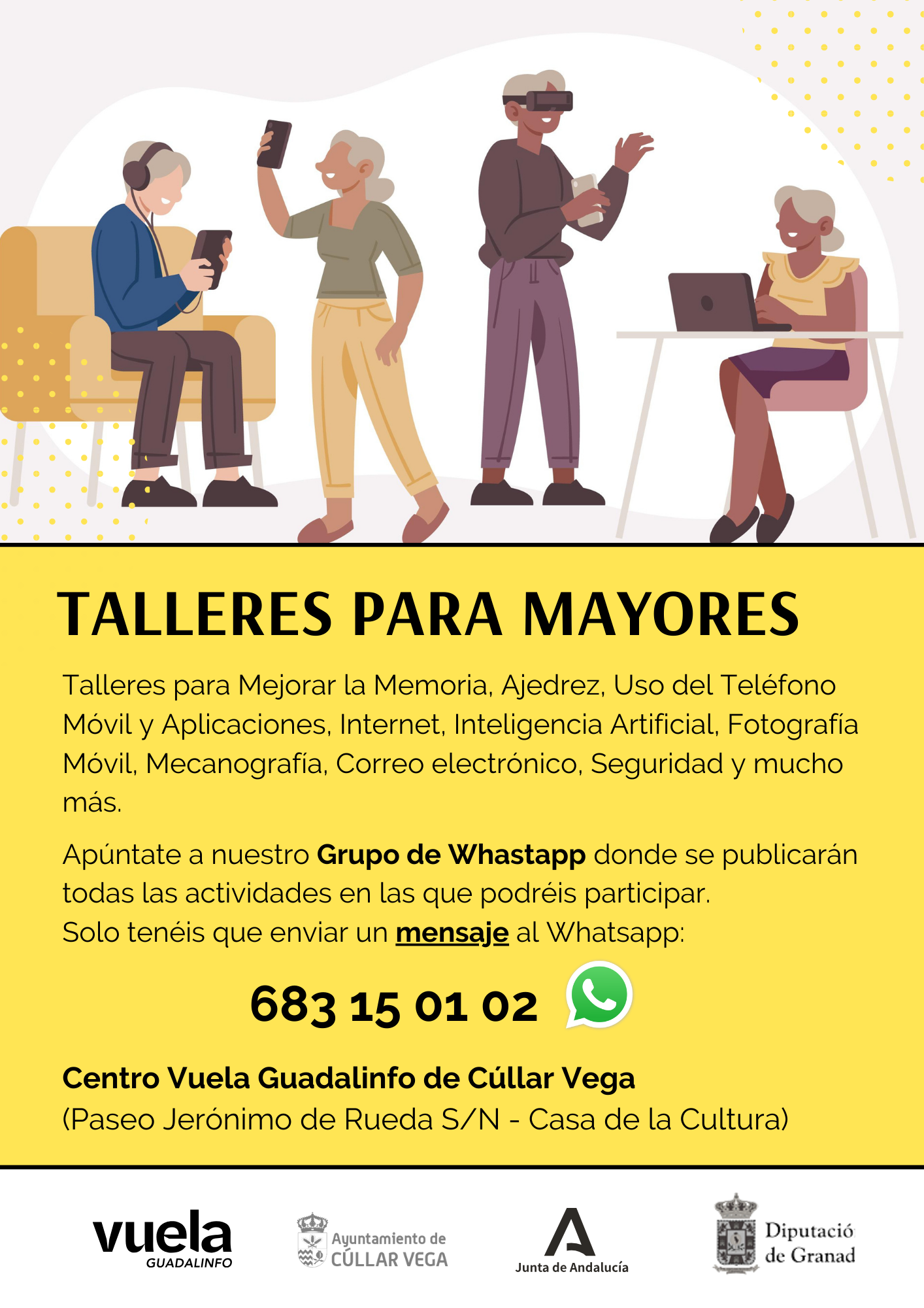 Talleres para mayores en el Centro Vuela Guadalinfo de Cúllar Vega