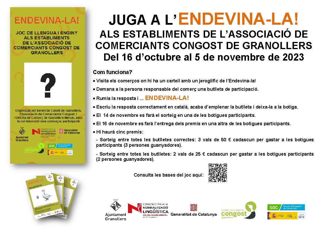 Torna Endevina-la! als establiments de l’Associació de Comerciants Congost