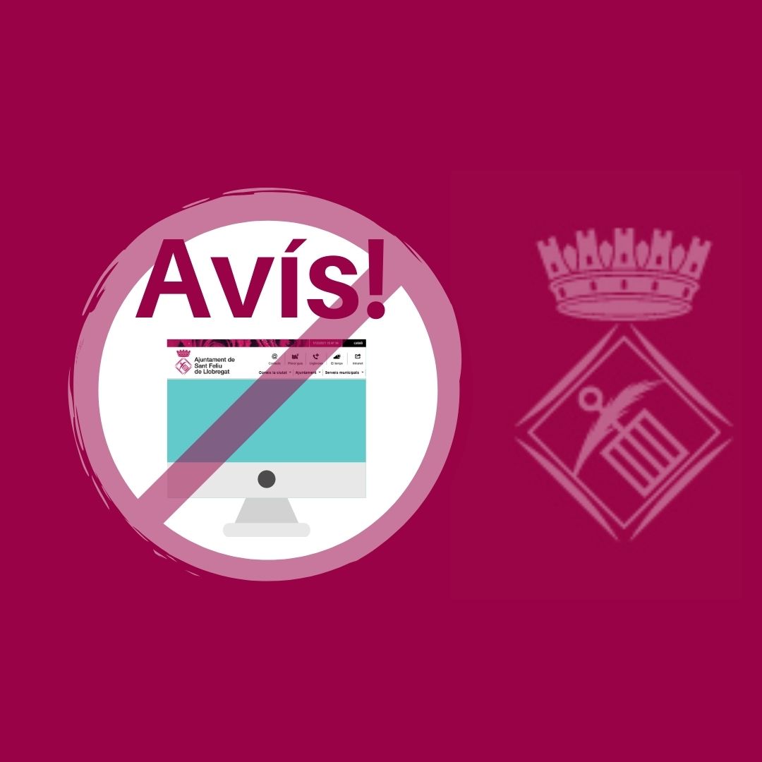 Avís: Tall del servei del web municipal per tasques de manteniment