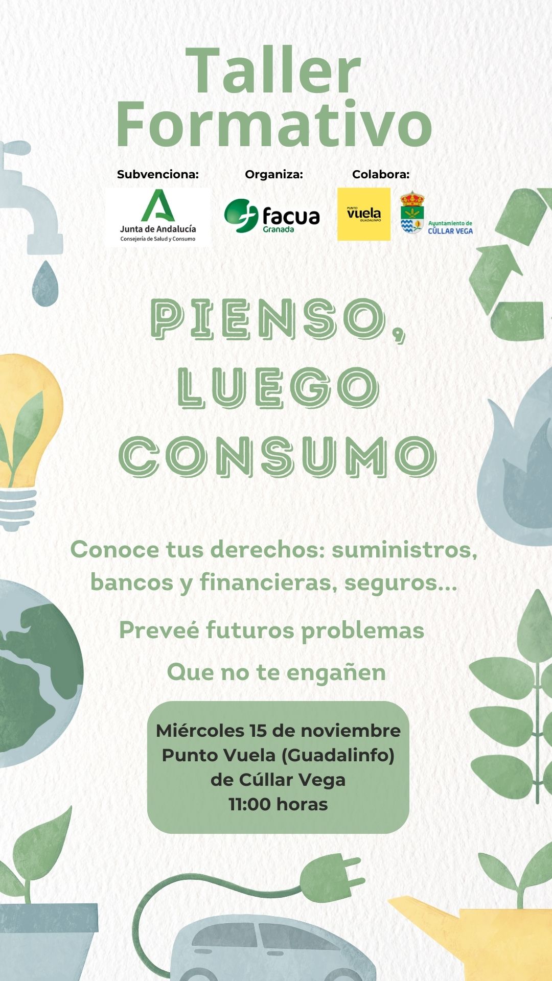 "Pienso, luego consumo" taller gratuito sobre los derechos del consumidor