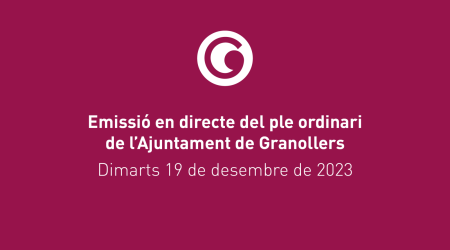 Dimarts 19, ple ordinari del mes de desembre