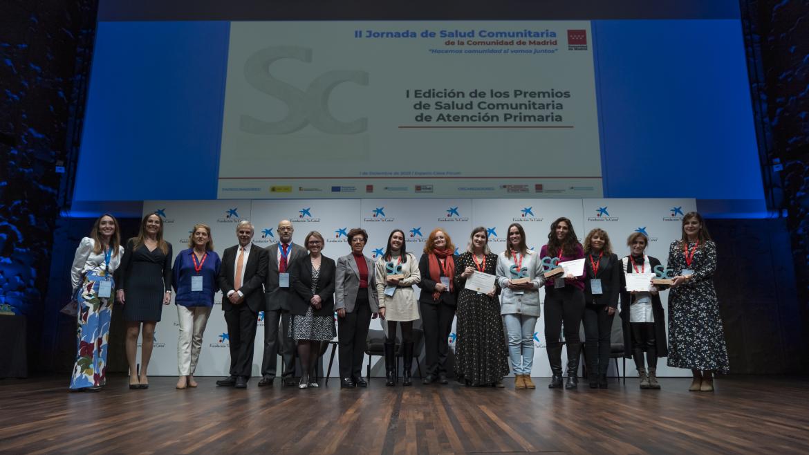 La Dirección Asistencial Noroeste y los centros de salud Los Yébenes, San Juan de la Cruz y Vicente Muzas, ganadores del I Premio de Salud Comunitaria en Atención Primaria