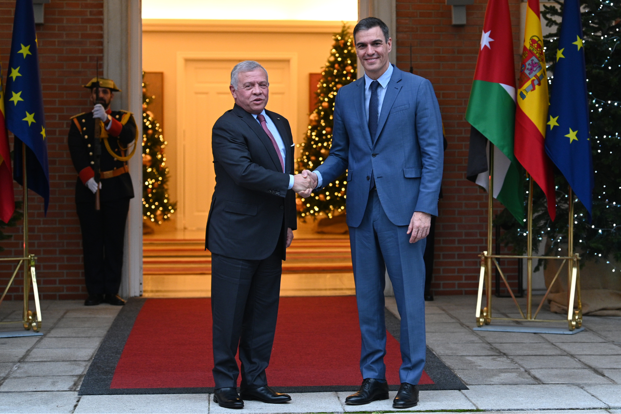 La Moncloa. 12/12/2023. Pedro Sánchez se reúne en Moncloa con S.M. el Rey de Jordania, Abdalá II bin Al Husein [Presidente/Actividad]