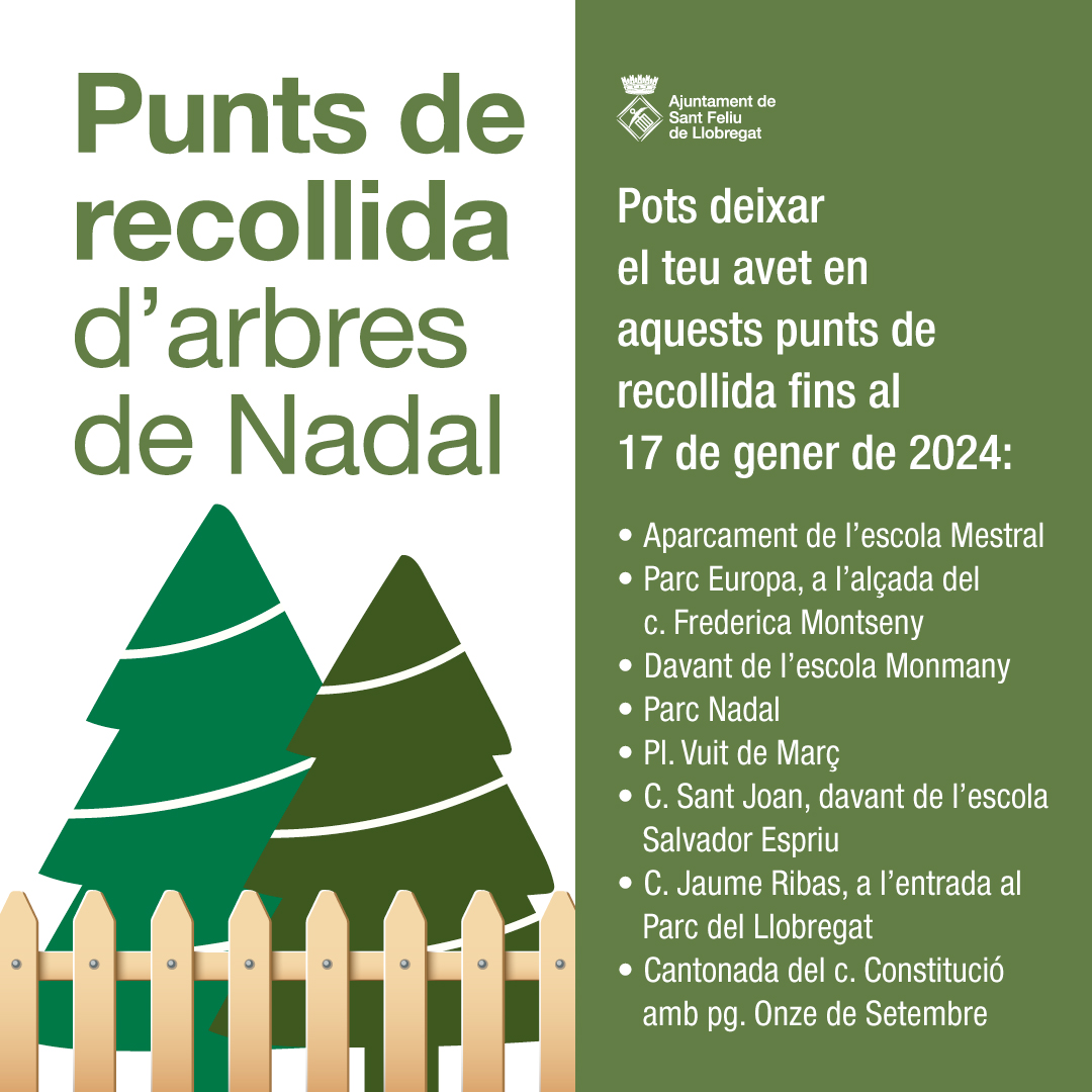 Comença la recollida d&#039;arbres de Nadal a Sant Feliu