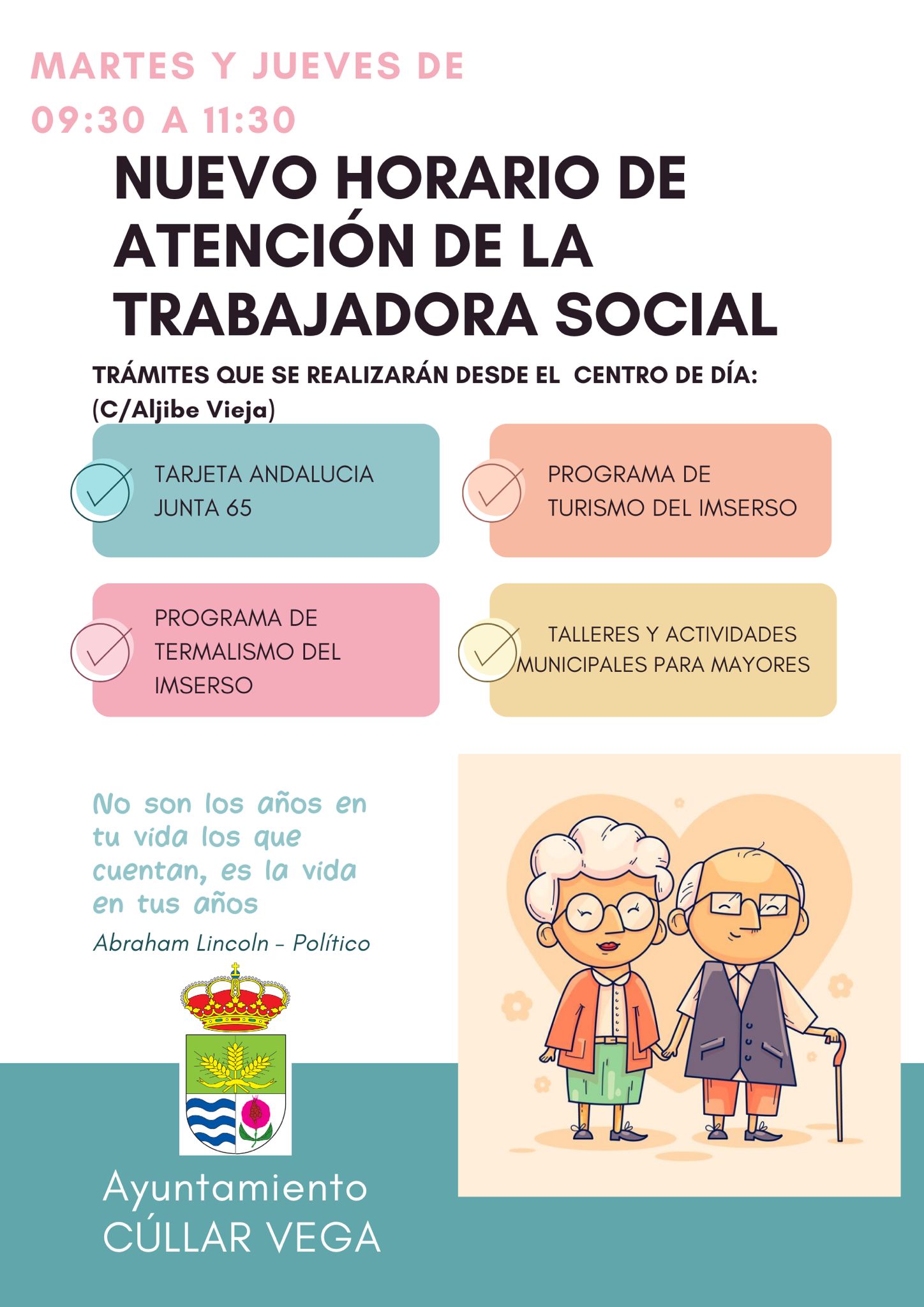 Nuevo horario de atención de la Trabajadora Social