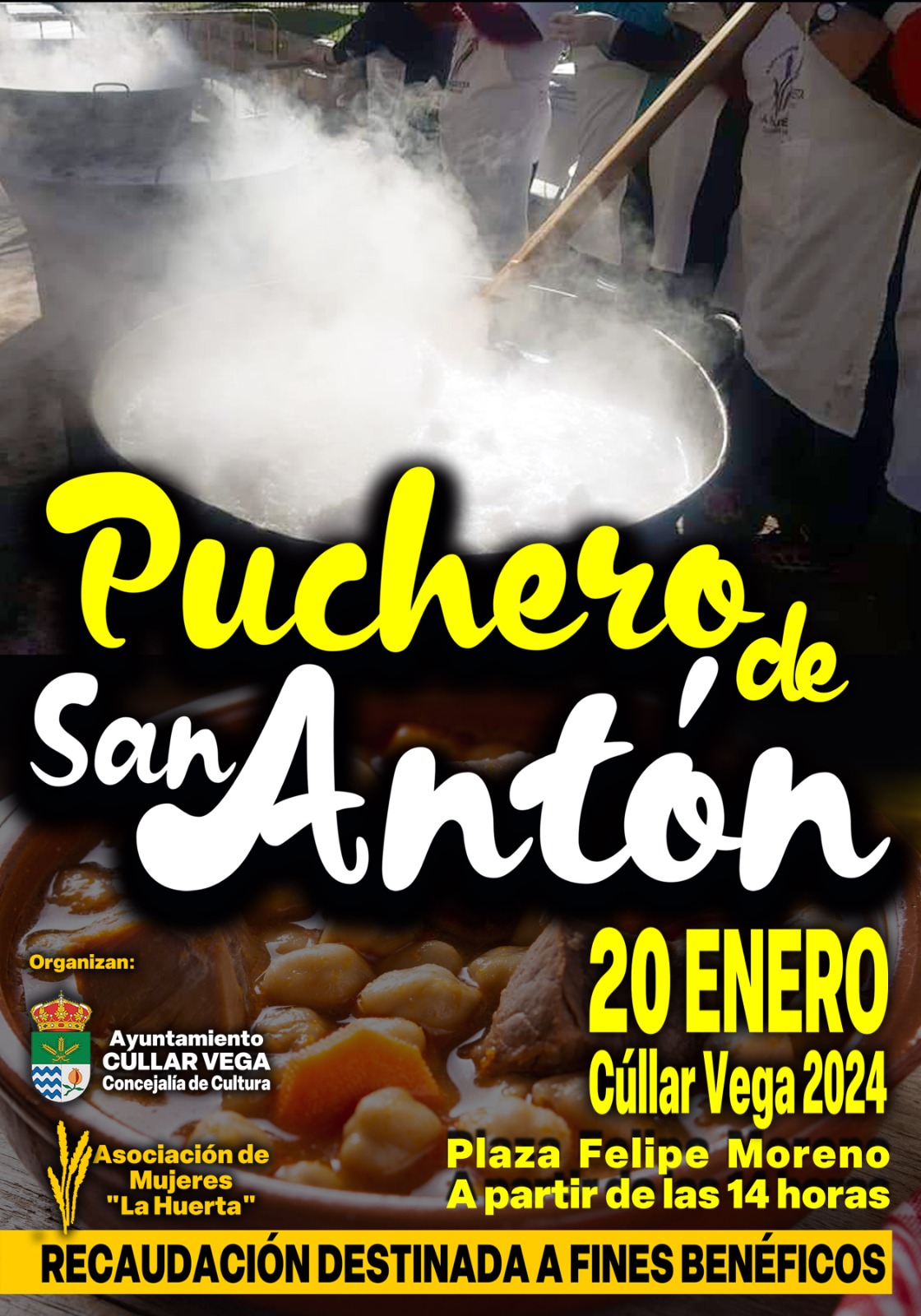 Las mujeres de Cúllar Vega cocinarán su tradicional puchero de San Antón, cuya recaudación destinarán a causas benéficas