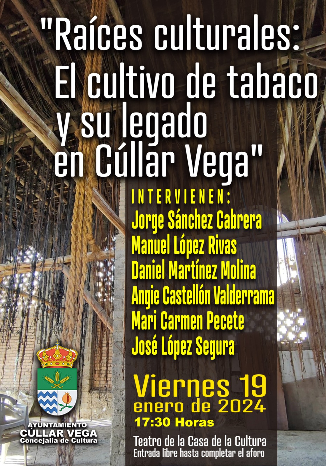 "Raíces Culturales" charla sobre el cultivo del tabaco y su legado en Cúllar Vega