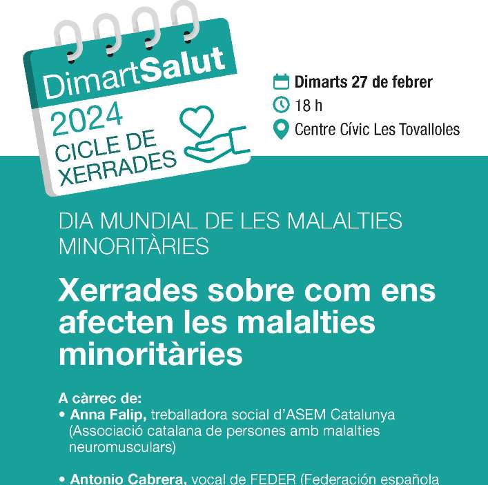 El Dimarts Salut del 27 de febrer, dedicat a les malalties minoritàries