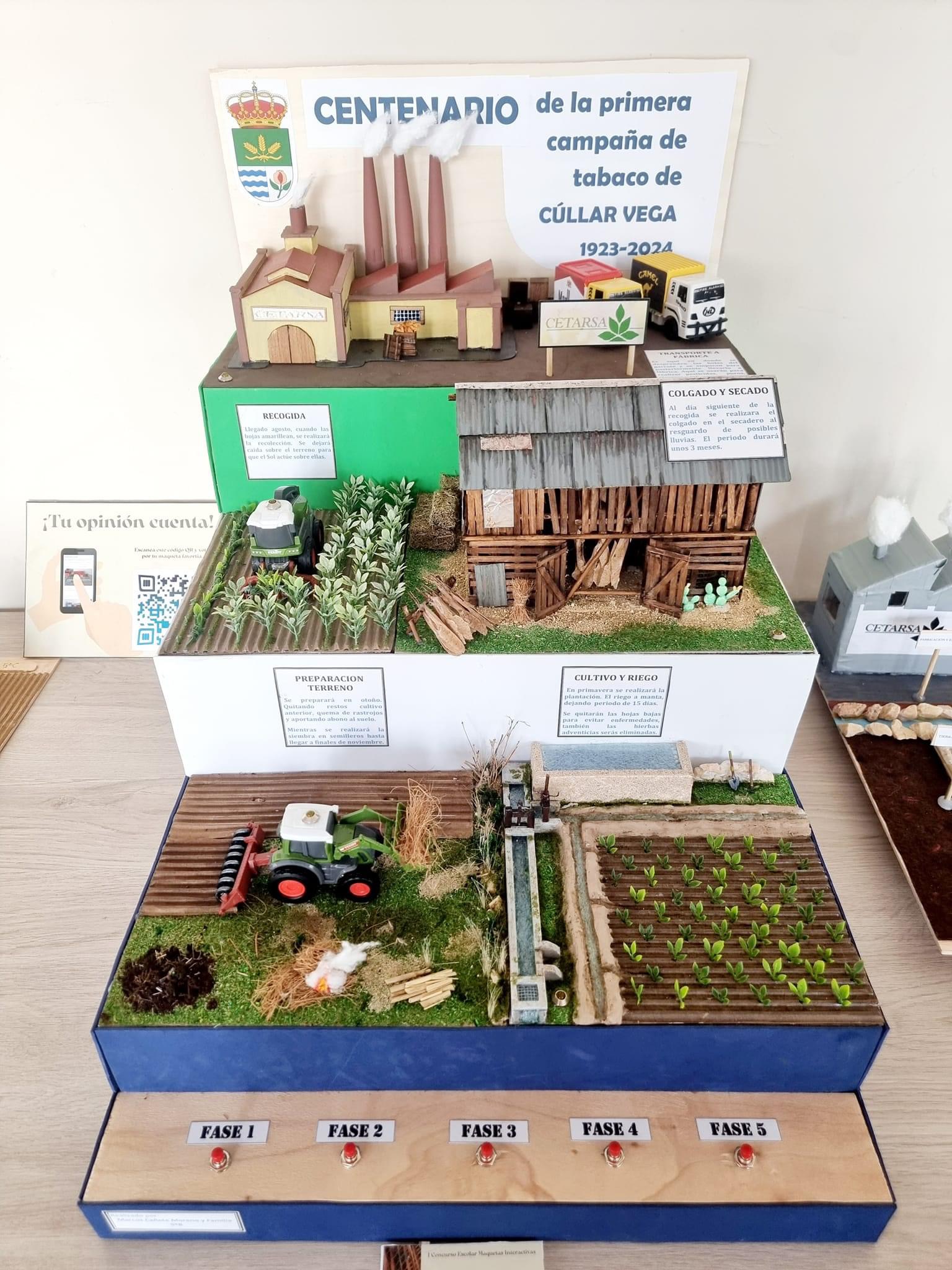 Escolares de Cúllar Vega confeccionan maquetas interactivas sobre el cultivo del tabaco para conocer su importancia en el pasado