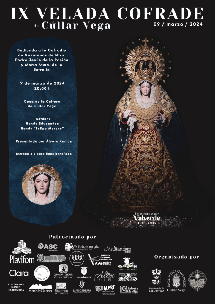 La Casa de la Cultura de Cúllar Vega acogerá el 9 de marzo la novena Velada Cofrade