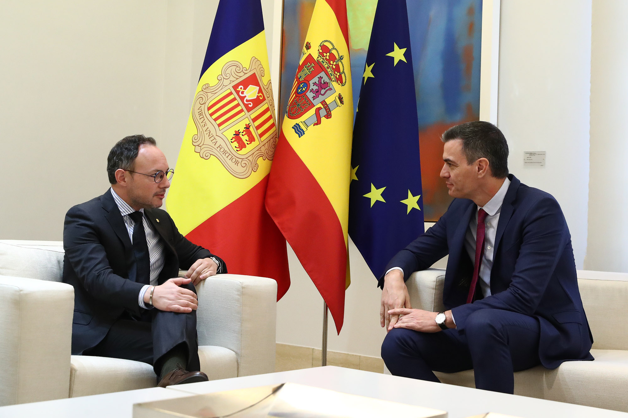 La Moncloa. 27/02/2024. El presidente del Gobierno recibe en Moncloa al Cap de Govern de Andorra [Presidente/Actividad]