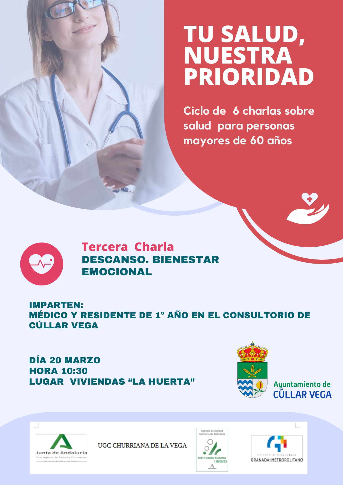 "DESCANSO Y BIENESTAR EMOCIONAL" charla para personas mayores de 60 años