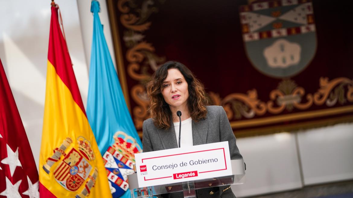 Díaz Ayuso detalla los 125 millones de inversiones en Leganés centradas en educación, sanidad y mayores