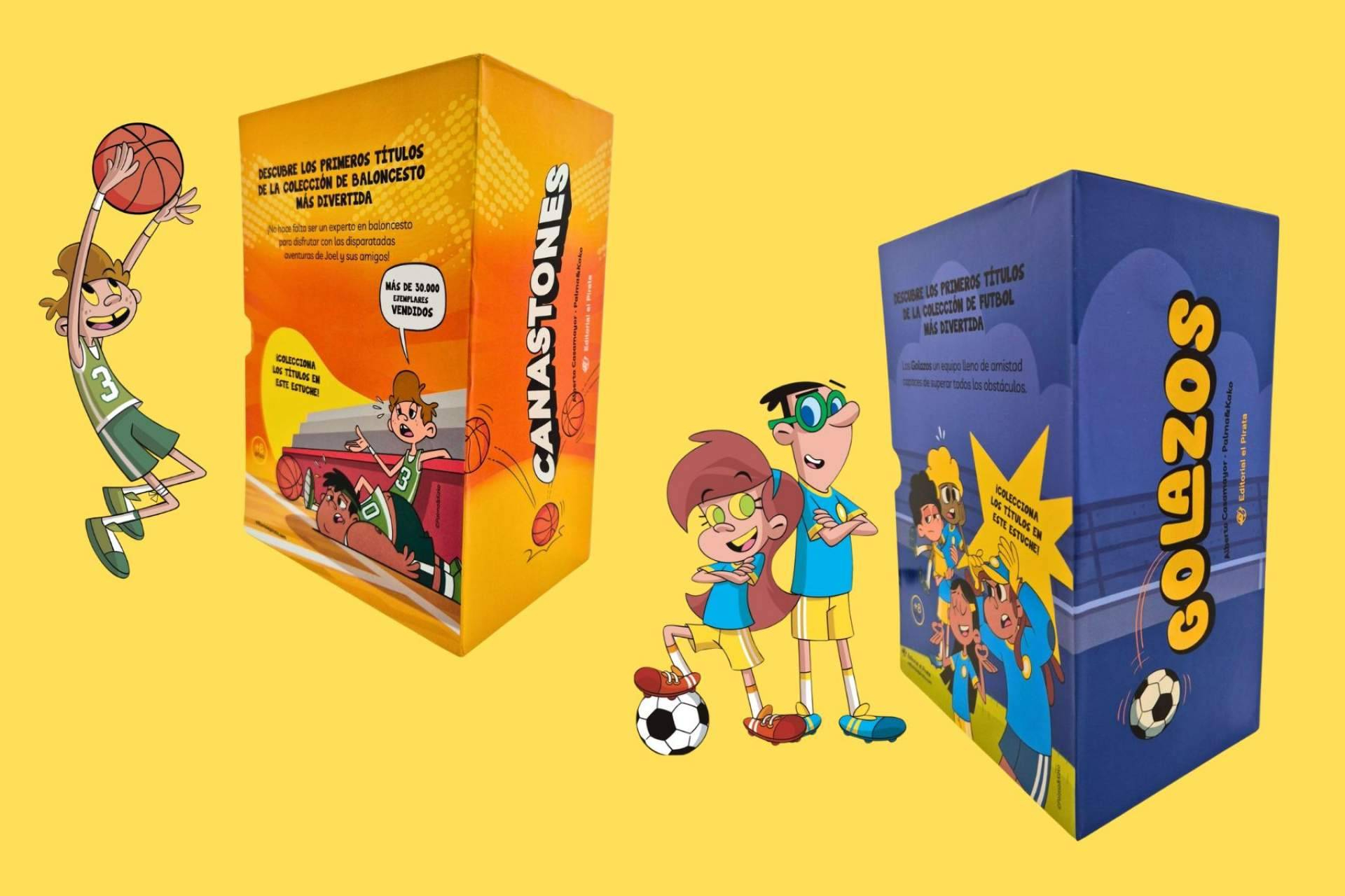 Diversión a lo grande; los estuches de Golazos y Canastones con libros y minipelota de regalo